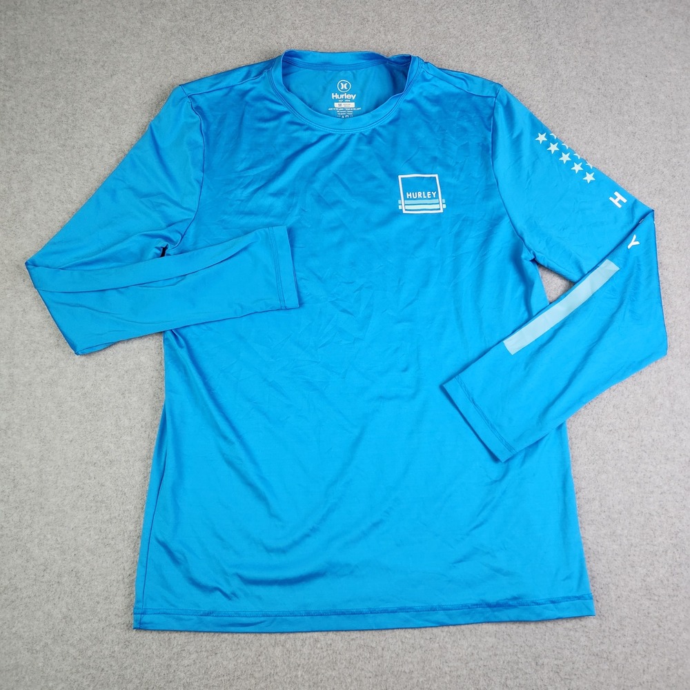 Hurley T Shirt Mens Medium Blue UPF 50+ Moisture-Wicking Stretch Performance